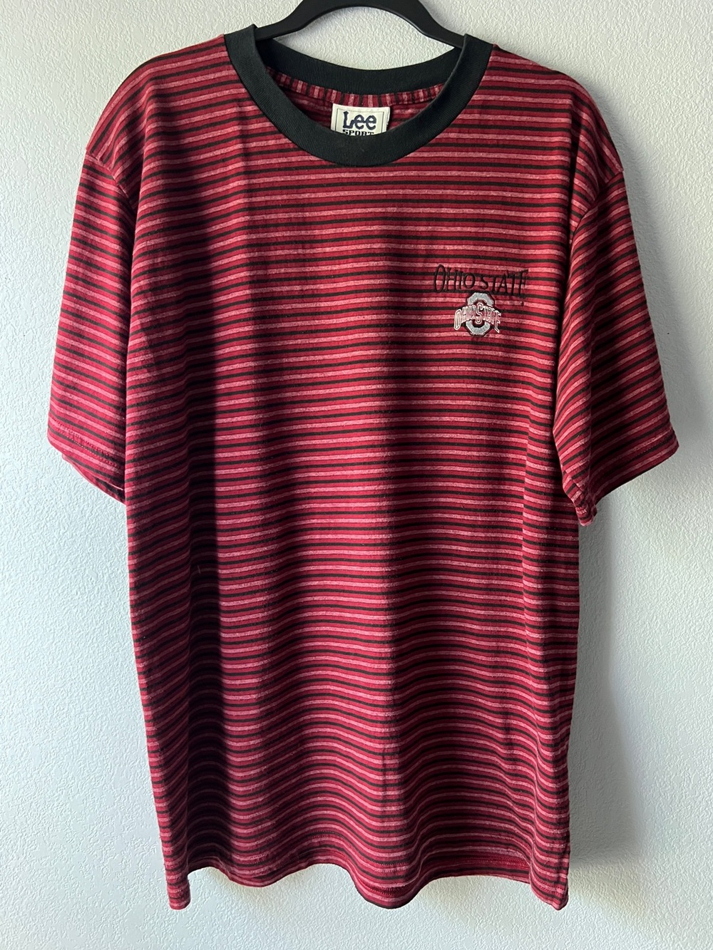 Vintage Lee Sport Ohio State Buckeyes Shirt XL USA Made Striped 90s Y2K - Picture 2 of 7